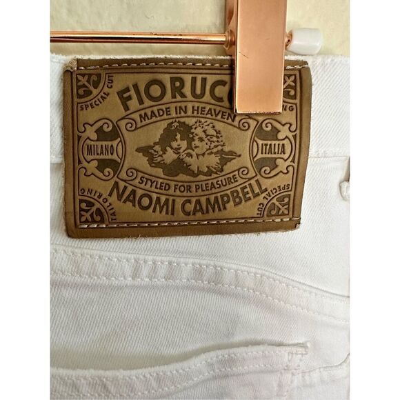 Fiorucci White Low Rise Flare Jeans Size 26 Long New - Picture 5 of 6